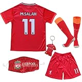 lekima Liverpool Mohamed Salah #11 2021/2022 Heim Trikot Shorts und Socken Kinder und Jugend Größe (Rot, 26 (9-10 Jahre))