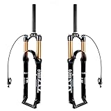 ZTZ Mountainbike-Vorderradgabel ， 26/27,5/29-Zoll-Air-Mountainbike-Federgabel MTB-Gasgabel 100 mm Federweg gerade/konisches Rohr Vorderradgabel (Remote Lock Out, 26inch)