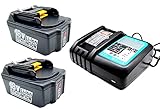 FengWings® 2X BL1850 BL1850B Akku 18V 5,0Ah mit Ladegerät DC18RC Ersetzen für Makita Radio BMR100 BMR102 DMR102 DMR105 DMR108 DMR110 BMR104 BMR103 DMR104 DMR105 DMR106 DUH523Z DUC353Z