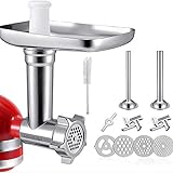 Fleischwolf-Aufsatz Fleischwolf-Wurst-Stuffer-Zubehör für KitchenAid-Standmixer, 12 pcs Ganzmetall Fleischwolf Zubehör für die Kü