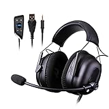 Gaming-Headset, 3,5 mm + USB, integrierter, virtueller 7.1-Kanal, kabelgebundener Kopfhörer mit LOL/PUBG/VIDEO Spielmodi, 50 mm Lautsprechereinheit, präziser 3D-Surround-Sound, 360-Grad-Mik