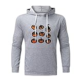 Herrenbekleidung Verkauf Mode Freizeit Herren Halloween Kürbis Digitaldruck Kapuzenpullover Gentleman Warm Herren Polo Rugby Shirts Patchwork Tops Größe S-XXXXXL, Grau1, 3XL