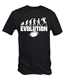 6TN Herren Evolution des American Football T-Shirt - Schwarz, Larg