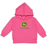 John Deere Youth Girl Hooded Sweatshirt-Hot Pink-XS