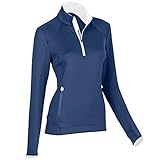 Zero Restriction Damen Long Sleeve Top Langärmelig, Sturm/Weiß, X-S