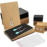 Zuzer 200pcs Ohrring Display Karten 200pcs Halskette Display Karten Schmuck Display Karten Earring Necklace Card Holder mit 200pcs Druckverschlussb