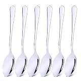 Qinglele Edelstahl 304 Löffel, suppenlöffel, Abendessen Löffel, Esslöffel, Tafellöffel, 20,6 cm, Set 6 Stück