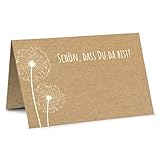 Partycards 50 Tischkarten/Platzkarten DIN A7 für Hochzeit, Geburtstag, Kommunion, Taufe (Kraftpapier und Pusteblume)