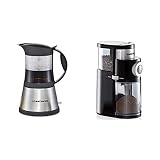 ROMMELSBACHER Espresso Kocher EKO 376/G, 365 W, Edelstahl & Kaffeemühle EKM 200 – aromaschonendes Scheibenmahlwerk, 2-12 Portionen, Füllmenge Bohnenbehälter 250 g, 110 Watt, schw
