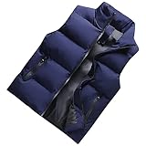 Herren Running Padded Down Vest Outerwear Lightweight Windproof Fleece Lined Softshell Sleeveless Jacket for Golf, Dunkelblau9, L