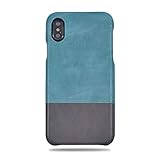 Kulor Cases Schutzhülle für iPhone Xs Max (Ozeanblau & Kieselgrau), handgefertigt, hochwertig, schlanke Passform, Schutzhülle zum Aufstecken für iPhone Xs Max