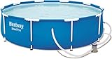 Bestway Steel Pro Frame Pool, rund 305x76 cm Stahlrahmenpool-Set mit Filterpumpe, b