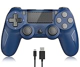 Wireless Controller für PS4, PS 4 Wireless Remote Controller Joystick für PS 4/Pro/Slim/PC, mit Dual Vibration/6-Achsen Gyro Sensor (blau)