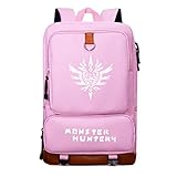 WANHONGYUE Monster Hunter MH Anime Leuchtend Laptop Rucksack Schultasche Büchertasche Schulrucksack Student Backpack Pink /2