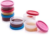 SIGNORA WARE auslaufsichere Frischhaltedosen 40ml - Luftdichte, mikrowellengeeignete kleine Aufbewahrungsbox mit Deckel - Mini Camping Plastik Dosen Set für Soßen, Dips und Gewü