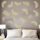 YYHMKB Goldenes Blatt Schlafzimmer Sofa Hintergrund Dekoration Aufkleber DIY Pflanzenwand Selbstklebende Wanddekoration M