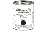 RHENOCOLL Holzlasur Premium UV Plus zum Beschichten von Holz im Außen Bereich, Holzhaus, Terrassenmöbel oder Zäune, wasserbasiert, Extra UV Schutz, Holzlasur außen (0,75 l, Ebenholz)