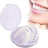 4 Pieces Veneers Dentures, Dental Beauty Dentures Cover Tool, Quickly Repair Your Temporary Cosmetic Teeth for Snap Lid Missing Teeth Prosthesis Filling, Mit Box