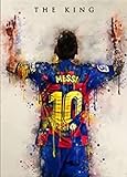 IQfHHN Messi Fußballstar Fußballkönig Leinwanddrucke Poster HD-Druck Wandkunst Bilder Wohnzimmer Wohnkultur -50x70CM ung