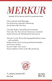 MERKUR Gegründet 1947 als Deutsche Zeitschrift für europäisches Denken - 2021-11: Nr. 870, Heft 11, November 2021