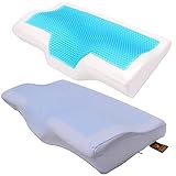 Traumreiter Orthopädisches Nackenstützkissen Gel + Memory Foam I Beste Kissen für Seitenschläfer I Viscoelastisches Kopfkissen I Visco Nackenkissen I Bettkissen Seitenschläferk