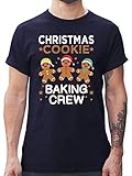 Weihnachten & Silvester Geschenke Party Deko - Christmas Cookie Baking Crew - 3 Kekse - 3XL - Navy Blau - Weihnachten - L190 - Tshirt Herren und Männer T-S