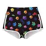 BAODANA Damen Shorts Sommer Kurze Sporthose Fitness Running Yoga Tights Hose Blickdicht Figurformend Tanzshorts Stretch Hot Pants Hohe Taille Schlanke Kurze Hose Fitness Tummy Sportw