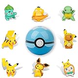 9 Stück Pokemon Mini Figuren,HONGECB Pikachu Figur Party Kuchen Dekoration, Poke-Party Kuchen Dekoratives Set, Pikachu Cake Topper für Kinder Geburtstag Mädchen Junge, Spielzeugfiguren S