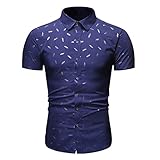 Bestyyo Herren Casual Buttons Turndown Business Slim fit Kurzarmhemd mit federdruck 3398 freizeitgolf Forst Cocona Zipp-Neck offiziell Samcro Distressed Jurassic World -klassisch U