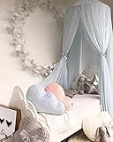 Rundes Moskitonetz, Baby Baldachin Betthimmel, Hängendes Kuppel Mückennetz Fliegennetz für Kinder- & Babybett (Blau)