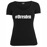 Damen T-Shirt #Dresden Größe M Farbe Schwarz Druck W