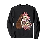 English Springer Spaniel Hund mit Blumen Sw