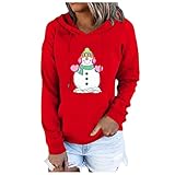 HHOP Weihnachten Oberteile Damen Sommer sexy top Tunika ausgefallene blusen Oversize Pullover Winter Kapuzenpullover Damenpullover Langarm elegant jojolikes Mode Damen schickes Oberteil Damen b