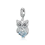 Eulen-Charm, 925er Sterlingsilber, Vogel-Charm, Tier-Charm, Geburtstags-Charm für Pandora-Charm-Armband (Eule)