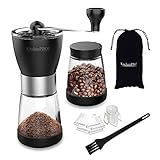 KicthenPROP Manuelle Kaffeemühle – einstellbar, konische Keramik-Gratmühle, Handmü
