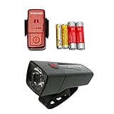 Sigma Sport LED Batterie Fahrradbeleuchtung AURA 25 / CUBIC Set 25 LUX / 400 m Sichtbarkeit batteriebetriebene Fahrradlampe + Rücklicht StVZO zugelassen Schw