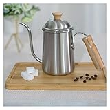 YINGTAO22-SHOP Kaffeekannen Kaffeekanne/Slim Pot/Anti-Branding Pot/Haushalt Kaffeekanne/Weiß/Schwarz/Kleiner Frisch/Holzgriff Teilen TOP TOP / 450ml / 650ml kaffeekanne Thermo (Color : Silver)