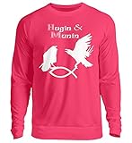 Hugin & Munin - Raben greifen Fisch - Unisex Pullover -L-Hot Pink