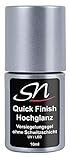 SN Nageldesign Quick Finish Hochglanz Versiegelungsgel ohne Schwitzschicht High Gloss UV & LED Flex Gel für Gelnägel Acrylnägel und Chrom Effekt geeignet, Nagelgel klar (1 x 10 ml)