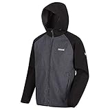 Regatta Herren Arec II Softshelljacke mit Kapuze, Stretch-Gewebe, wasserabweisend, Winddicht, Soft Shell, Black, XL Jacke, Magnet/schwarz, RML153 69980