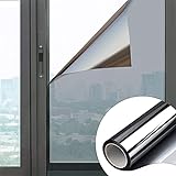 Ekoch Fensterfolie Sonnenschutz-Spiegelfolie Selbstklebend-Wärmeisolierung Reflektierende Fensterfolie-99% Anti UV Schutz Privatsphäre Verwendet in Häusern, Bü