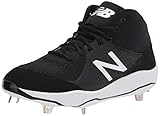 New Balance Men's Fresh Foam 3000 V5 Metal Mid-Cut Baseball Shoe, Black/White, 16