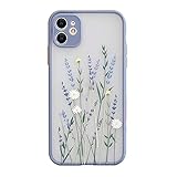 Zhou-YuXiang Ownest kompatibel für iPhone 11 Hülle für klares Blumenmuster matt PC zurück 3D Blumenmädchen Frau und weicher TPU Stoßfäng