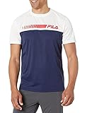 FILA Herren Men's Shah Color Blocked Tee T-Shirt, Peacoat/Weiß, X-Groß