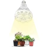 SANSI Pflanzenlampe LED Pflanzenlampe Vollspektrum E27 Weiß Pflanzenlicht für Zimmerpflanzen LED Grow Light Wachstumslampe für Garten, Blumen, Gemüse (24W)