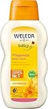 WELEDA Baby Calendula Pflegemilch, Naturkosmetik Körpermilch zur Pflege und Reinigung von trockener Haut, Pflegelotion für Babys und Kleinkinder (1 x 200 ml)