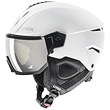 uvex Unisex - Erwachsene, instinct visor Skihelm, white-black mat, 59-61