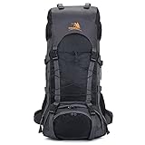 AOKUO 60L Ultraleichtes Wandern Rucksack, Outdoor Rucksack Männer und Frauen Wandern Sport Reise Bergsteiger Tasche Wasserdicht und atmungsaktiv Rucksackk (Color : Black, Size : 60L)