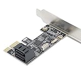 PCI-Express auf SATA3.0 2-Port, PCI-E SATA 3.0 Controllerkarte, PCIe Erweiterungskarte PCIe auf SATA 3.0 Konvertierungsschnittstelle für SSD Boot System Riser Controller für PC