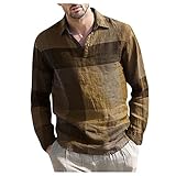 Innerternet Herren Shirt Freizeithemd Männer Langarmhemd Sommer Flanellhemd Herrenhemd Langärmlig Hemd Langarm Hemden Sommerhemd Leinenhemd Langarm Locker und Flowy Streetwear Sw